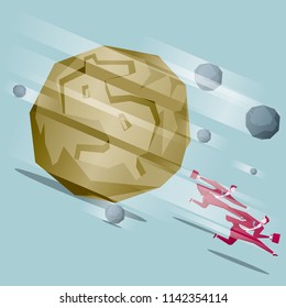 Stone rolling,A businessman fled the disaster.Financial crisis concept design.