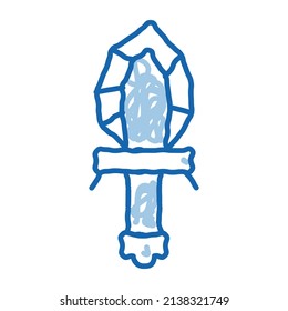 Stone Sacrifice Knife sketch icon vector. Hand drawn blue doodle line art Stone Sacrifice Knife Sign. isolated symbol illustration