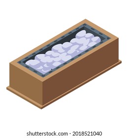 Stone sauna stand icon. Isometric of stone sauna stand vector icon for web design isolated on white background