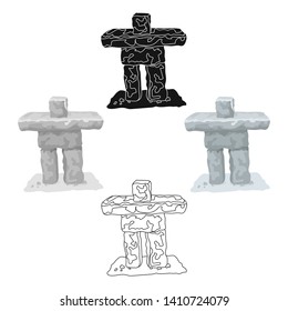 Stone sculpture in canada. Canada single icon in cartoon,black style vector symbol stock illustration web.