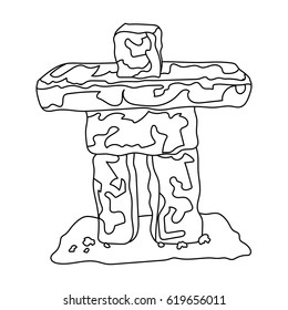 Stone sculpture in canada. Canada single icon in outline style vector symbol stock illustration web.