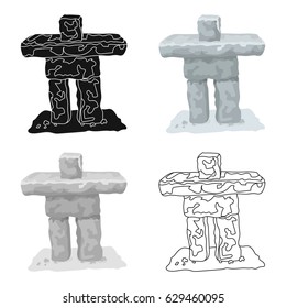 Stone sculpture in canada. Canada single icon in cartoon style vector symbol stock illustration web.
