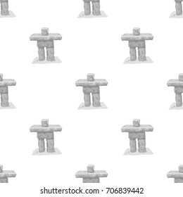 Stone sculpture in canada. Canada single icon in monochrome style vector symbol stock illustration web.