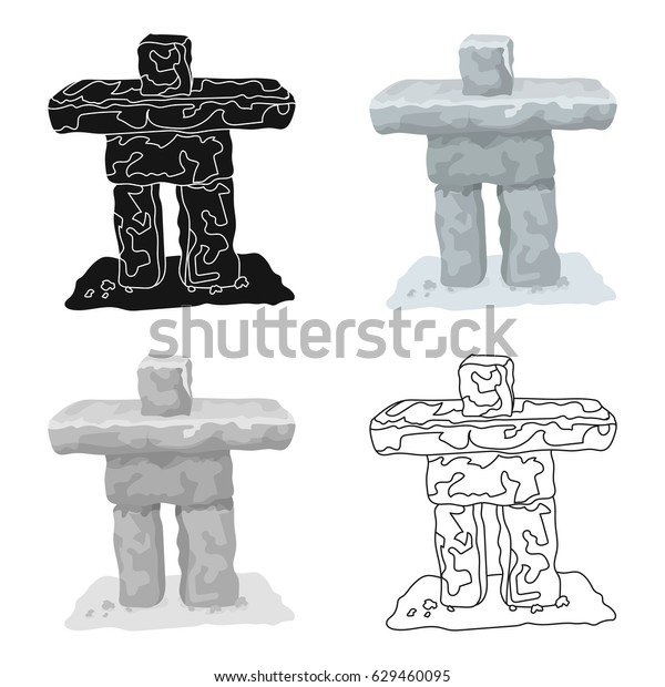 Stone Sculpture Canada Canada Single Icon Stock Vector (Royalty Free