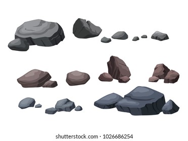 The stone is separated from the white background in many shapes.
