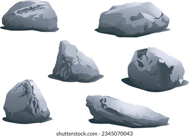 Stone set vector with various shapes that can be applied to work various styles.