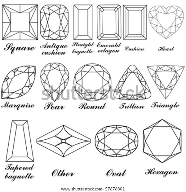 白い背景に石の形とその名前のベクター画像 のベクター画像素材 ロイヤリティフリー