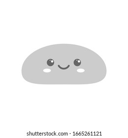 Stein lächelt. Cute Cartoon Charakter. Kawaii Zeichnung. Vektorillustration