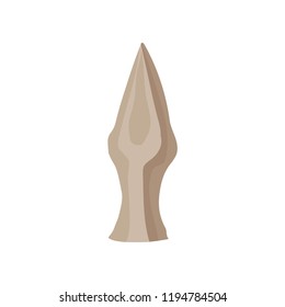 Stone spearhead, weapon of prehistoric man vector Illustration on a white background