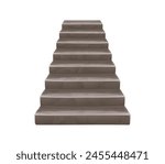 Stone stairs, staircase or castle stairway with rock steps to top, cartoon vector. Concrete stone ladder or old house way path with staircase for game element and entrance architecture stairway