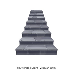 Stone stairs or staircase and stairway with steps, cartoon vector ladder for game. Concrete stone stairs up and down, castle or old house path with staircase for cartoon building entrance stairway