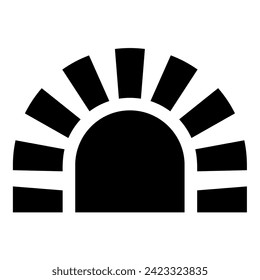 Stone stove brick oven fireplace fireplace for cooking and baking furnace traditional icon black color vector illustration image flat style