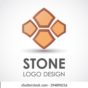 Stone strong hard brick logo element construction design vector shape icon symbol business template company