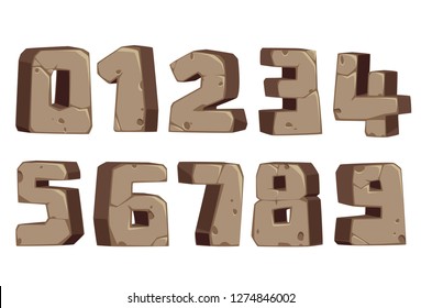 Stone style font numbers 0 to 9