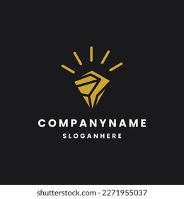 Icono del logotipo abstracto del sol de piedra plantilla de diseño de ilustración vectorial