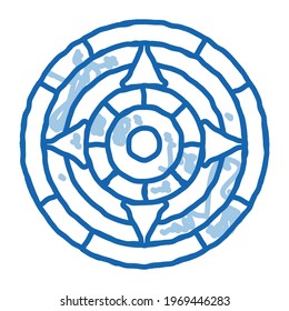 Stone of Sun sketch icon vector. Hand drawn blue doodle line art Stone of Sun Sign. isolated symbol illustration
