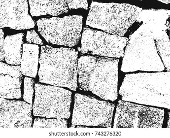 Stone surface. White, black background.