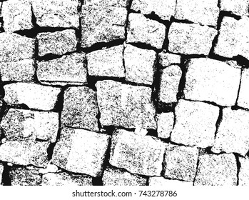 Stone surface. White, black background.