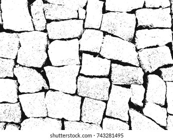 Stone surface. White, black background.