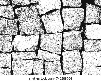 Stone surface. White, black background.