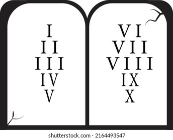 stone tablets icon on white background. ten commandments bible story sign. tablets of the Law symbol. flat style.