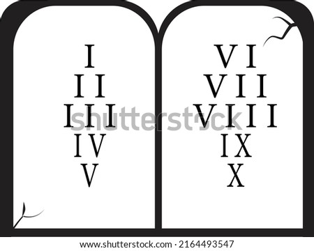 stone tablets icon on white background. ten commandments bible story sign. tablets of the Law symbol. flat style.