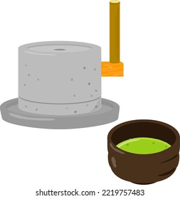 Stone tea mill and matcha