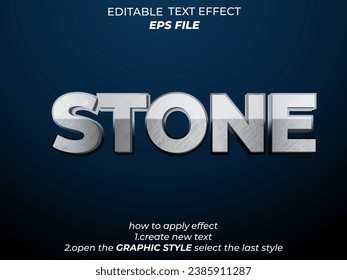 stone text effect, font editable, typography, 3d text. vector template