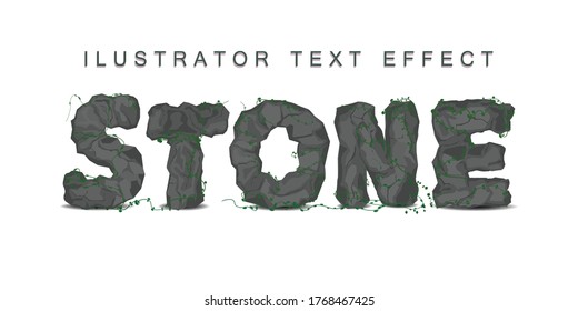 stone text with texture effect ilustration vector