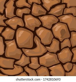 Stone texture in brown colors background. Vector illustration.