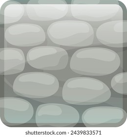 Stone texture button. Glossy square ui element