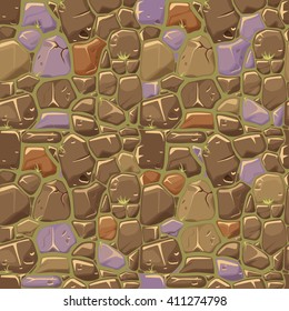 Stone texture in colors seamless background. Vector illustration