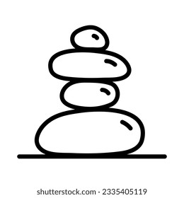 Icono de línea de terapia de piedra. Símbolo de signo de litoterapia. Reflexología. Medicina china tradicional. Masaje. Salud y bienestar. Tipos de medicina complementaria y alternativa. Ilustración de vectores aislados