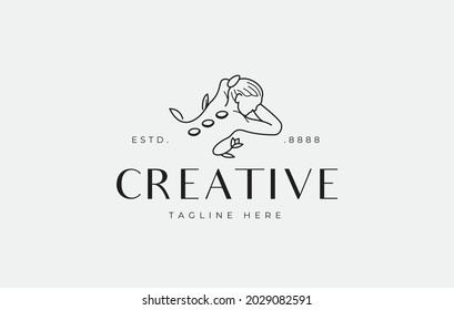 Stone Therapy Logo Design Template. Hot cold stone massage therapy design. Creative Vector Icon Design Concept.