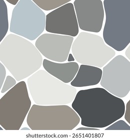 Stone tile cobblestone seamless pattern in gray tone colors vector use for background or architecture