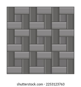 Textura de azulejos de piedra para el pavimento de la ciudad. Ilustración vectorial de la carretera de adoquín con bloques de piedra empedrada de mosaico. Vista superior de dibujos animados de un patrón de pavimento aislado en blanco. Concepto de acera