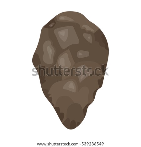 Stone tool icon in cartoon style isolated on white background. Stone age symbol stock vector illustration.