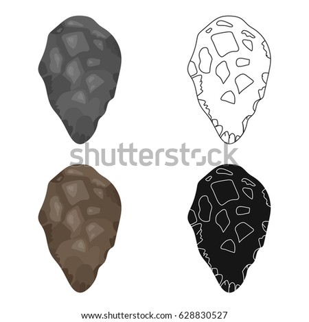 Stone tool icon in cartoon style isolated on white background. Stone age symbol stock vector illustration.