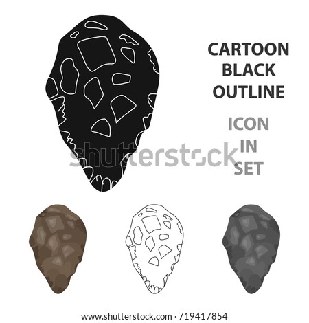 Stone tool icon in cartoon style isolated on white background. Stone age symbol stock vector illustration.