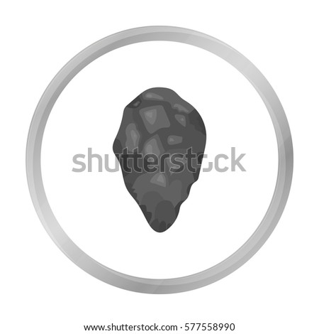 Stone tool icon in monochrome style isolated on white background. Stone age symbol stock vector illustration.
