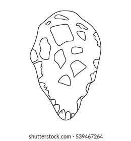 Stone tool icon in outline style isolated on white background. Stone age symbol stock vector illustration.