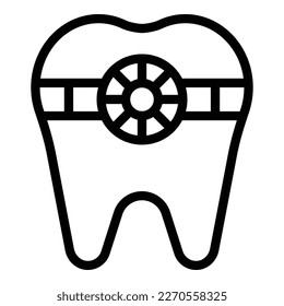 Stone tooth icon outline vector. Gem dentist. Care magic