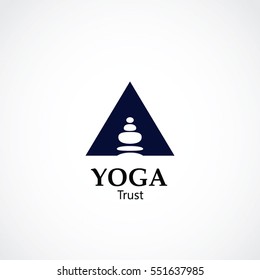 stone totem vector illustration. yoga and spa business logo concept