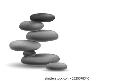 Stone tower, stones, massage and spa, oriental medicine, harmony and minimalism