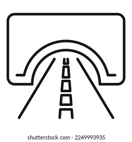 Stone tunnel icon outline vector. Car road. View rail
