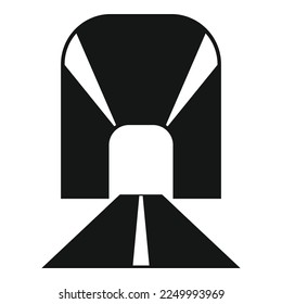 Stone tunnel icon simple vector. Car road. View rail