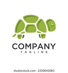 Stone Turtle logo animal green abstract design symbol. Vector illustration