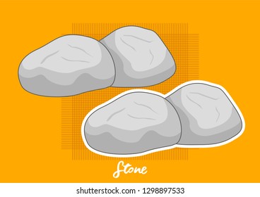 stone vector cartoon illustration