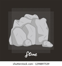 stone vector cartoon illustration