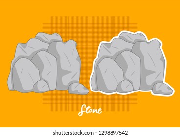 stone vector cartoon illustration